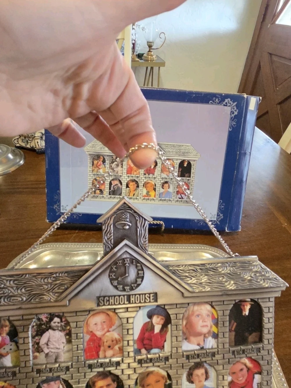 School House Picture Frame Plaque with Vintage Class Portraits